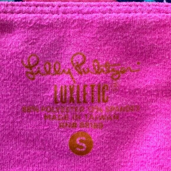 Lilly Pulitzer Girls Luxletic Weekender Fish Seahorse Leggings Pink Blue Small - Picture 7 of 11